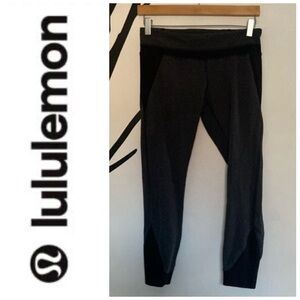 Lululemon capri leggings in charcoal and black